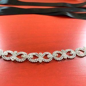 Rhinestone Bridal Belt Wedding Dress Sash Satin Ribbon Bridesmaid Bride Crystal